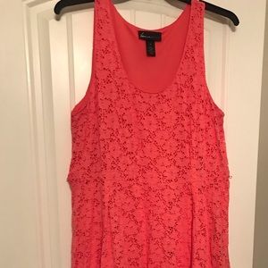 Beautiful coral lace dress! Cute for summer!